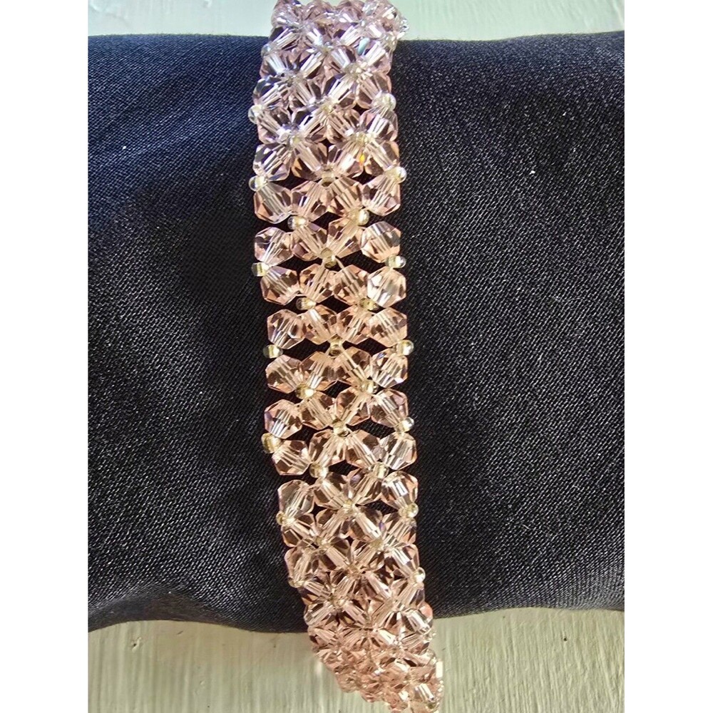 Pink Crystal Ribbon Bracelet - Picture 2 of 4